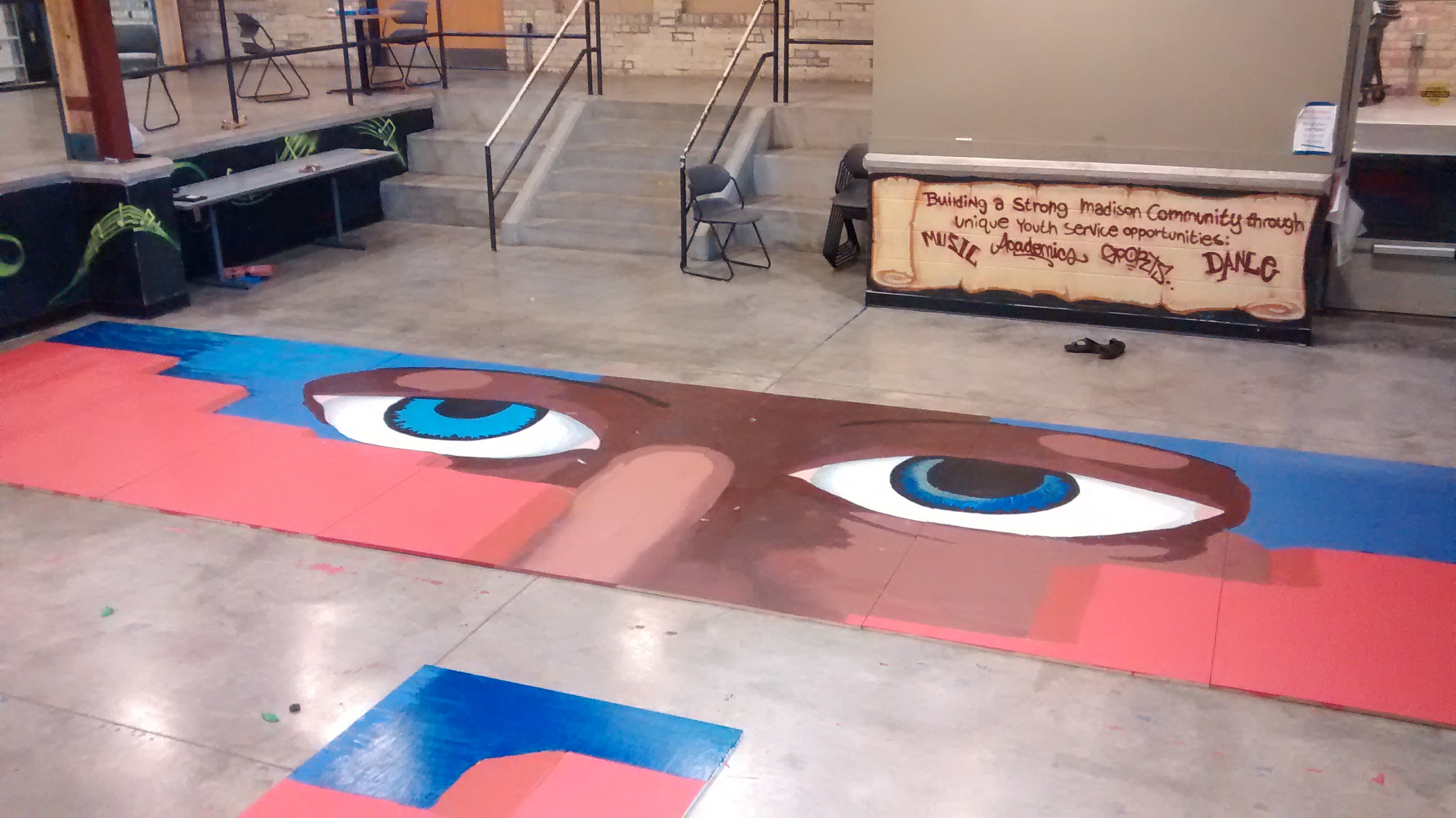 Mural Art In Progress of Eyes