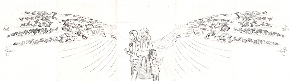 Initial Concept Sketches for Giant Mural