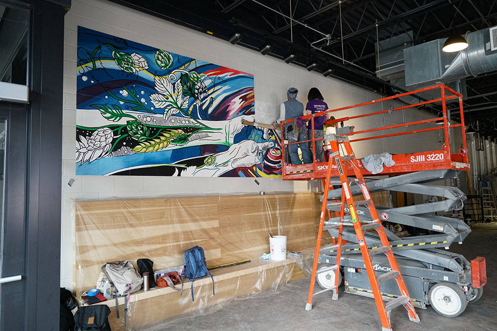 Mural Art Installation at Craft Brewery