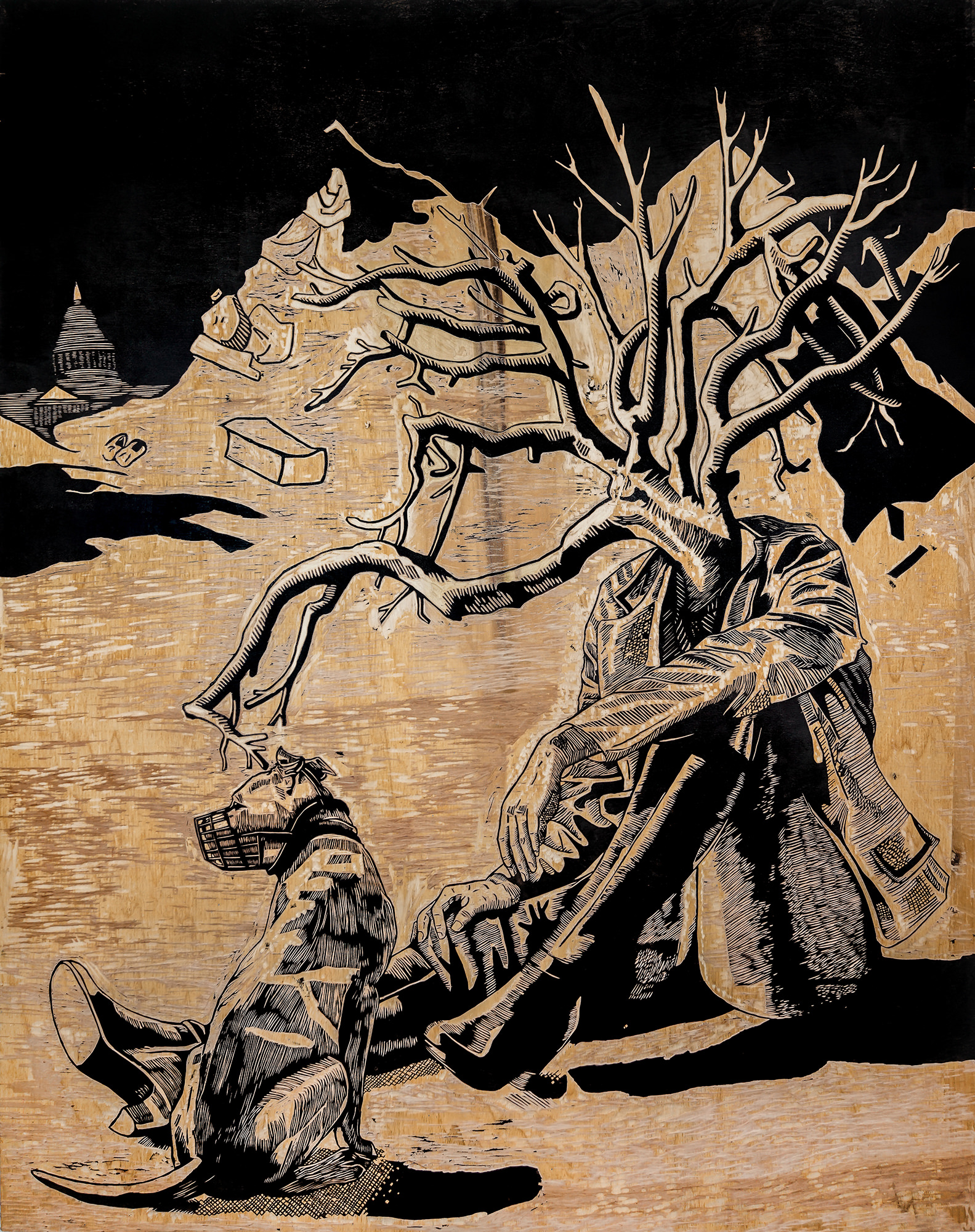 woodcut printmaking large-scale art