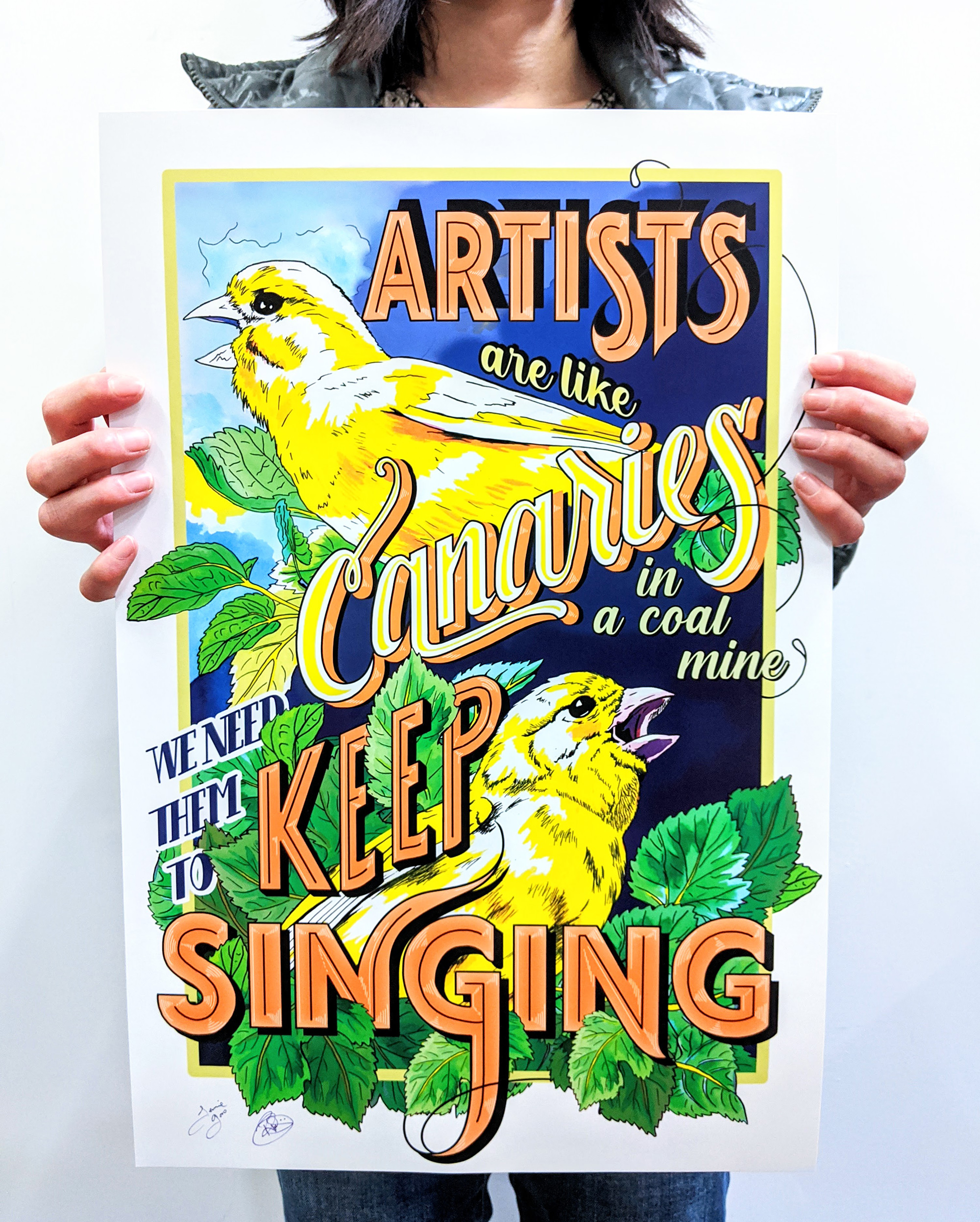 Keep Singing Illustrated Poster Support Artists