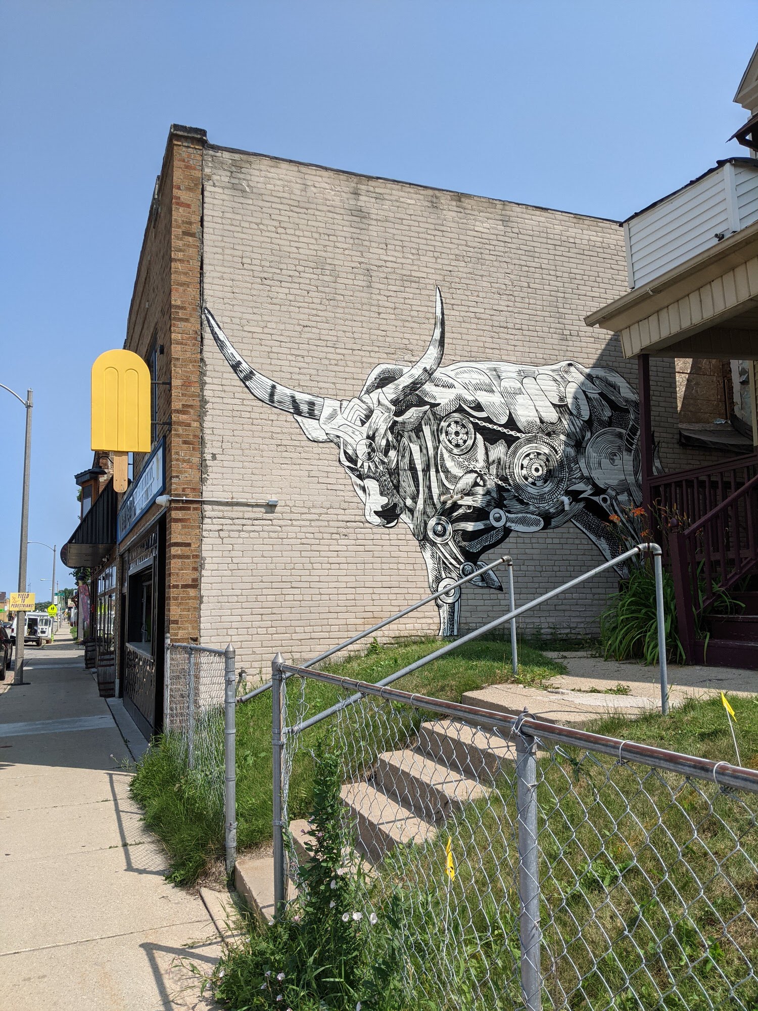 Metal Ox mural commission