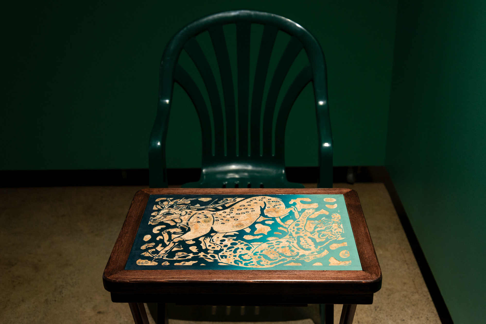 woodcut installation contemporary art gallery
