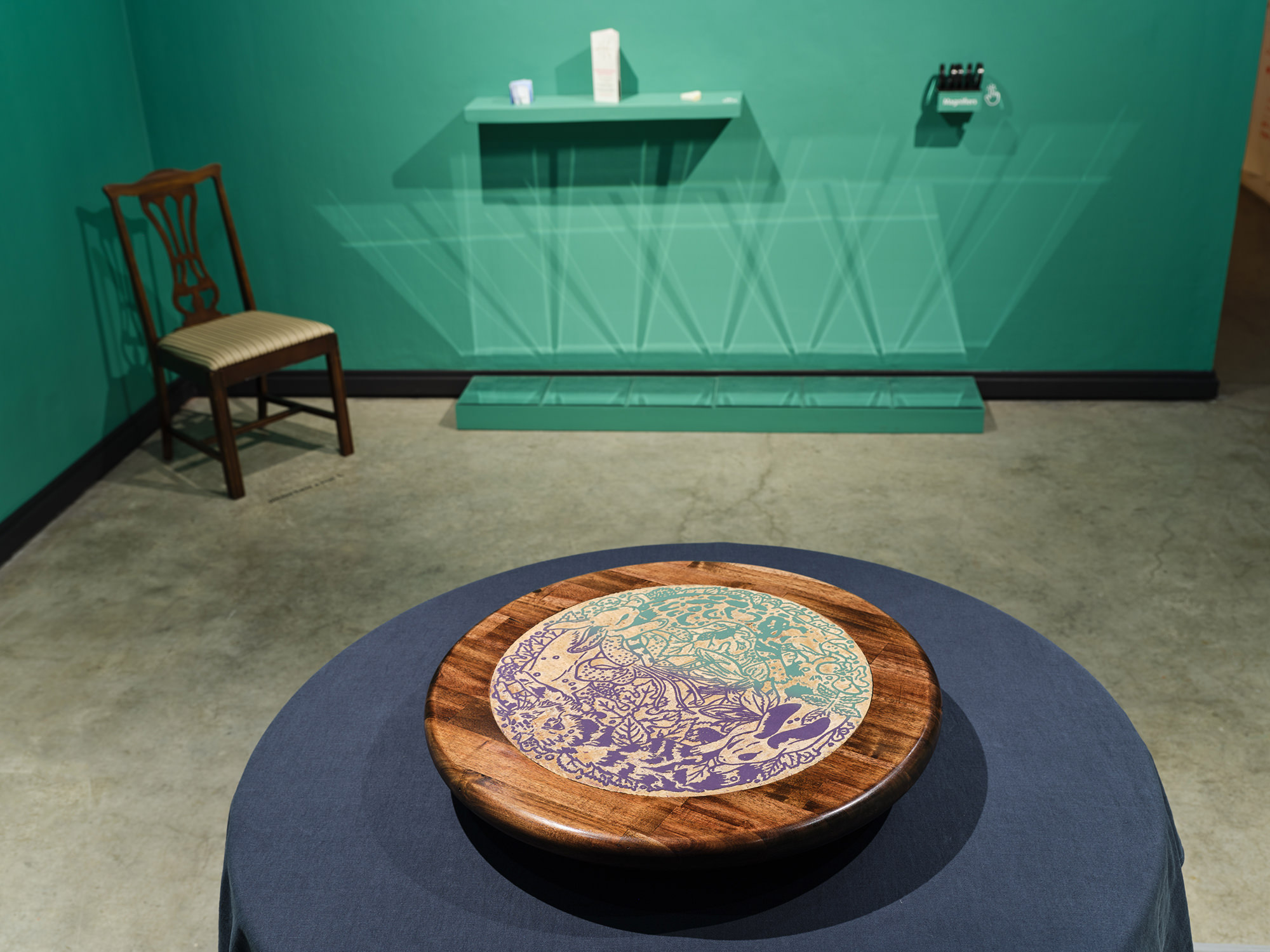 woodcut installation contemporary art gallery